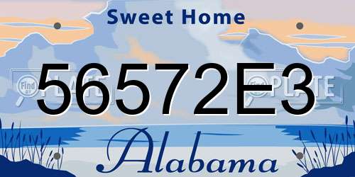 56572E3 Alabama License Plate