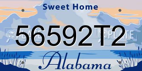 56592T2 Alabama License Plate
