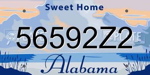 56592Z2 Alabama License Plate