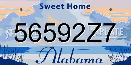 56592Z7 Alabama License Plate