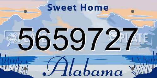 5659727 Alabama License Plate