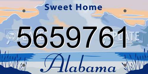 5659761 Alabama License Plate