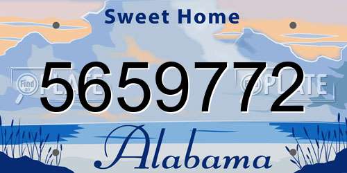 5659772 Alabama License Plate