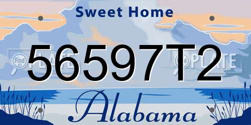 56597T2 Alabama License Plate