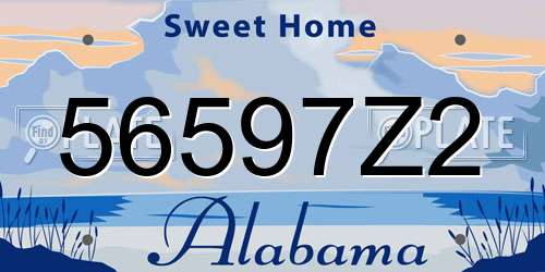 56597Z2 Alabama License Plate