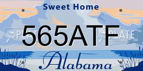 565ATF Alabama License Plate