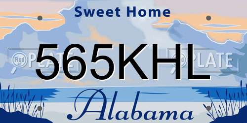 565KHL Alabama License Plate