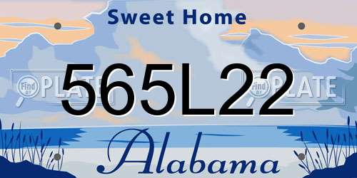 565L22 Alabama License Plate