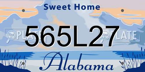 565L27 Alabama License Plate