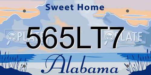 565LT7 Alabama License Plate