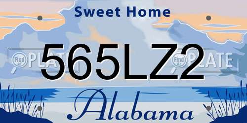 565LZ2 Alabama License Plate