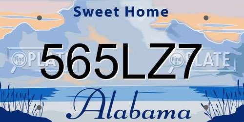 565LZ7 Alabama License Plate