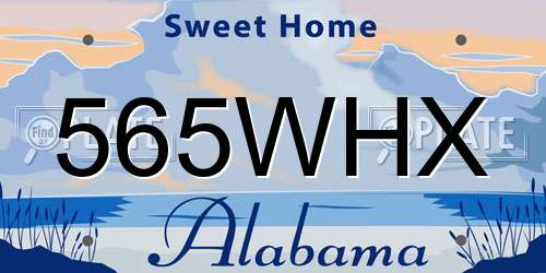 565WHX Alabama License Plate