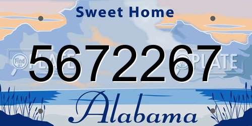 5672267 Alabama License Plate