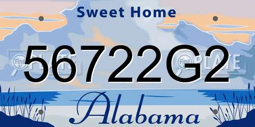 56722G2 Alabama License Plate