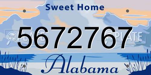 5672767 Alabama License Plate