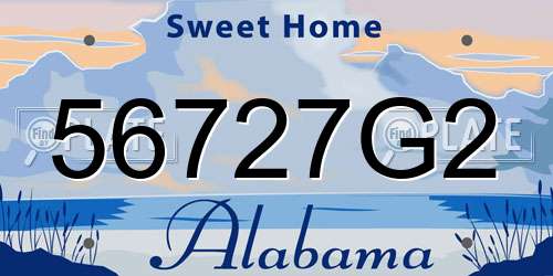 56727G2 Alabama License Plate