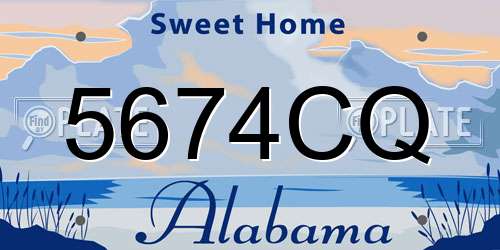 5674CQ Alabama License Plate