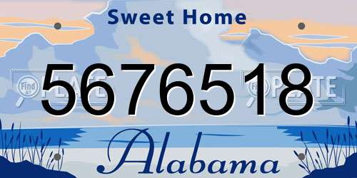5676518 Alabama License Plate