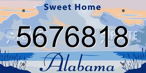 5676818 Alabama License Plate