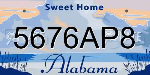 5676AP8 Alabama License Plate