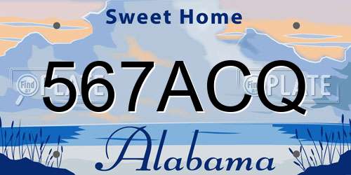 567ACQ Alabama License Plate