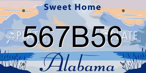 567B56 Alabama License Plate