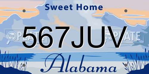 567JUV Alabama License Plate