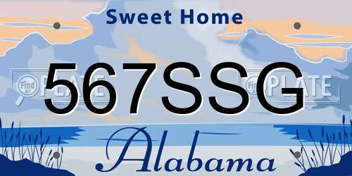 567SSG Alabama License Plate