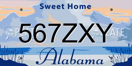 567ZXY Alabama License Plate