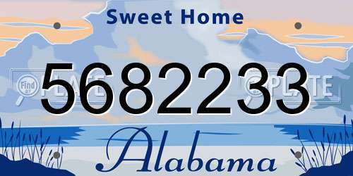 5682233 Alabama License Plate