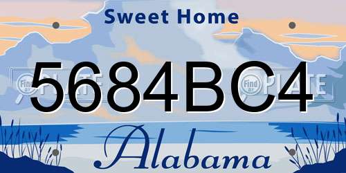 5684BC4 Alabama License Plate
