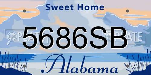 5686SB Alabama License Plate