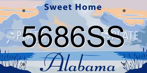 5686SS Alabama License Plate