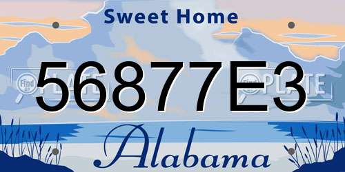 56877E3 Alabama License Plate