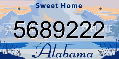 5689222 Alabama License Plate
