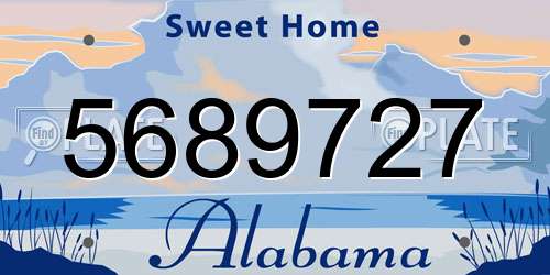 5689727 Alabama License Plate