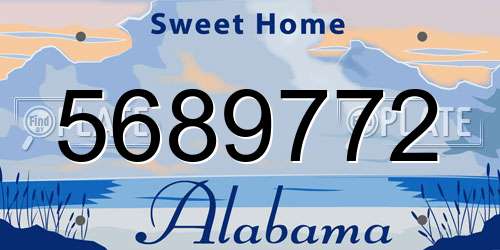 5689772 Alabama License Plate