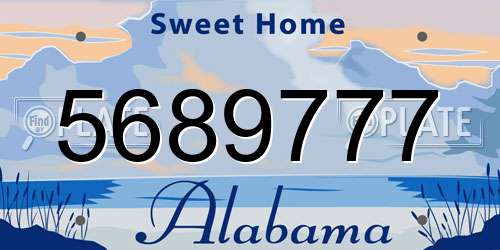 5689777 Alabama License Plate