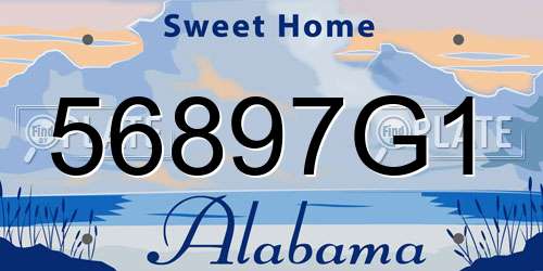 56897G1 Alabama License Plate