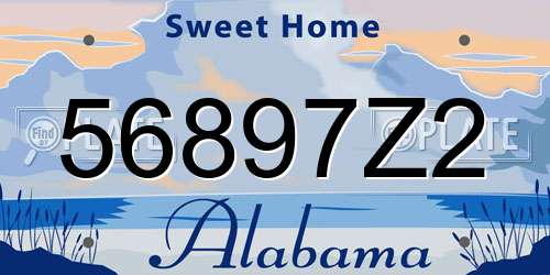 56897Z2 Alabama License Plate