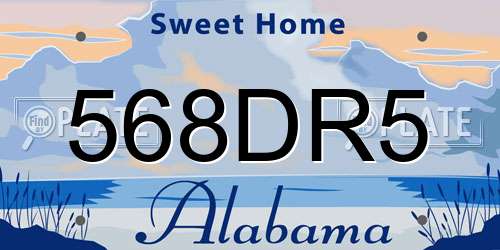 568DR5 Alabama License Plate
