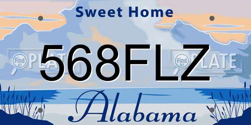 568FLZ Alabama License Plate