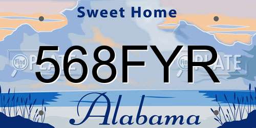 568FYR Alabama License Plate