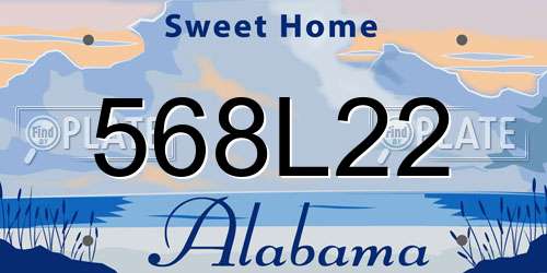 568L22 Alabama License Plate