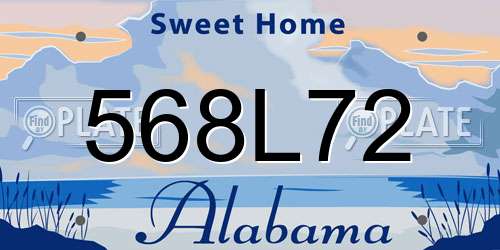 568L72 Alabama License Plate