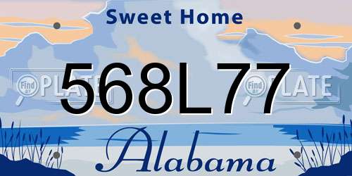 568L77 Alabama License Plate