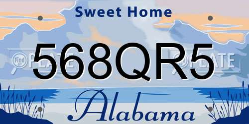 568QR5 Alabama License Plate