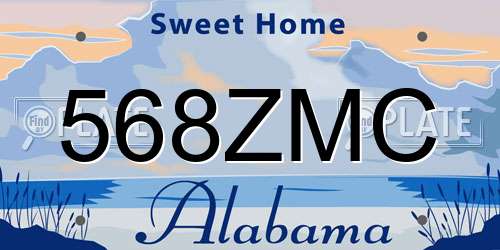 568ZMC Alabama License Plate