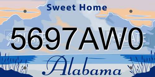 5697AW0 Alabama License Plate